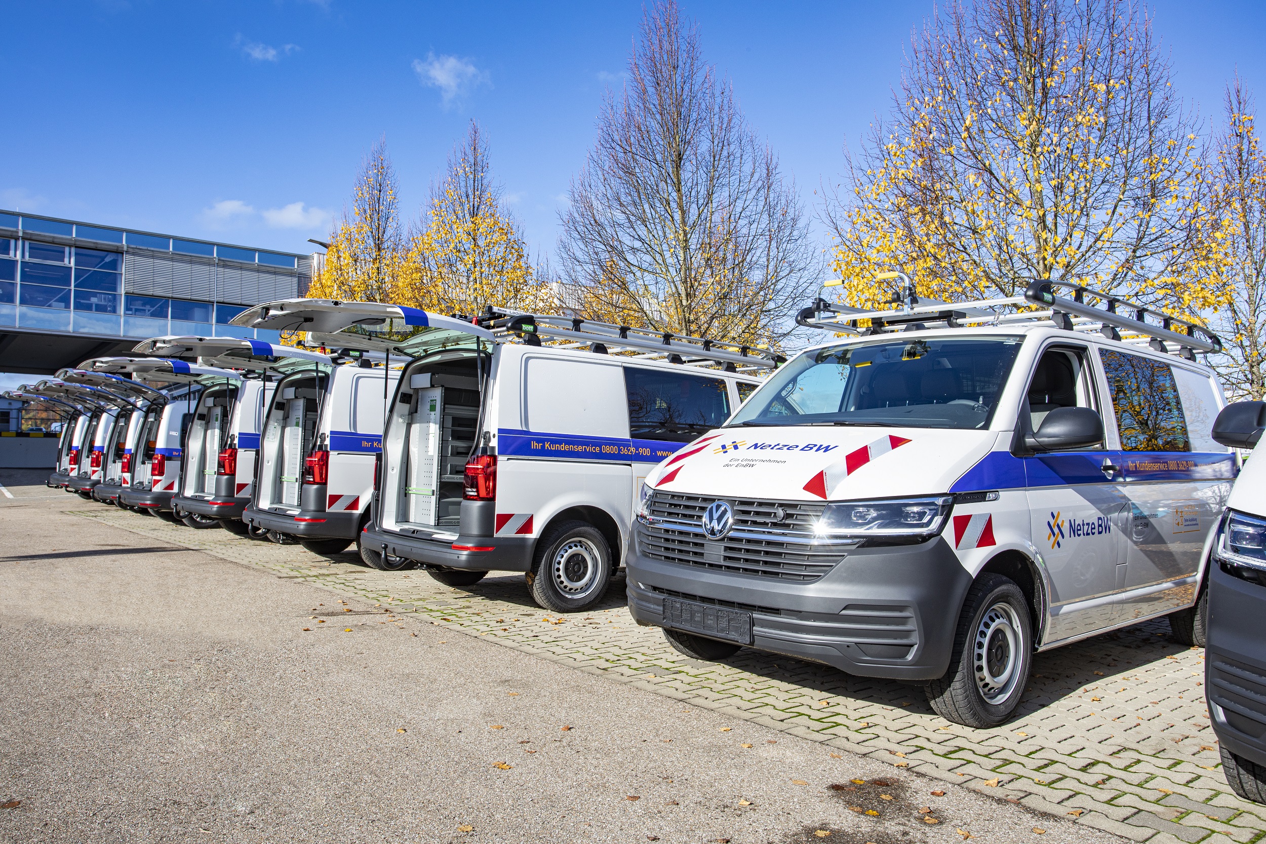 Voertuigapparatuur voor het wagenpark van een energiebedrijf.