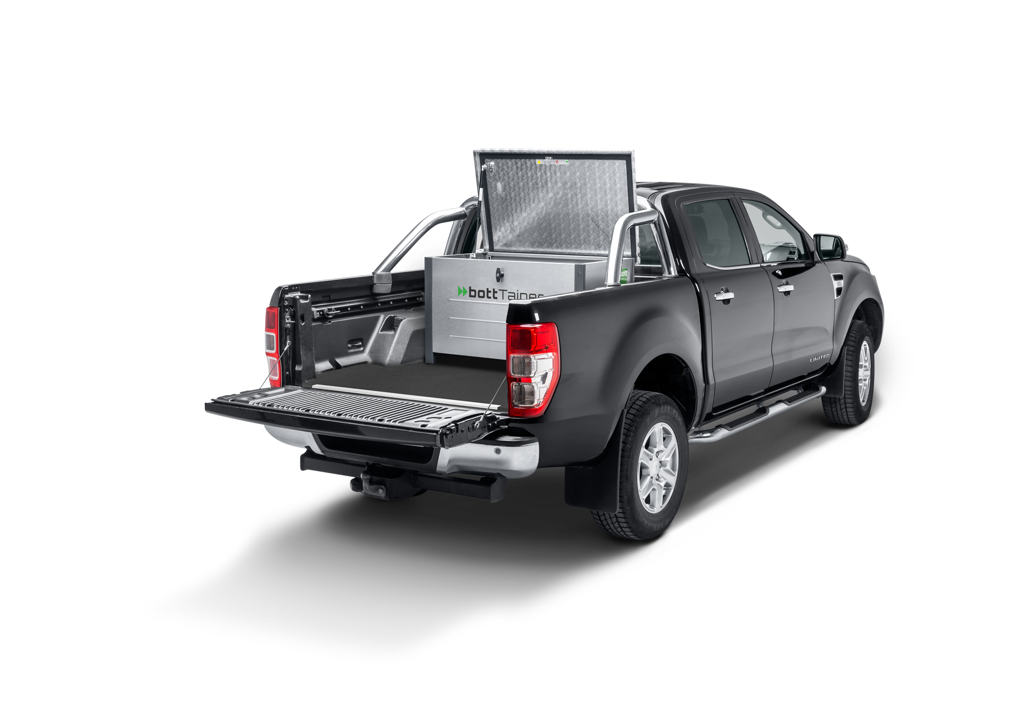 Bedrijfswageninrichting voor platformvoertuigen, voorbeeld van een container voor Ford Ranger