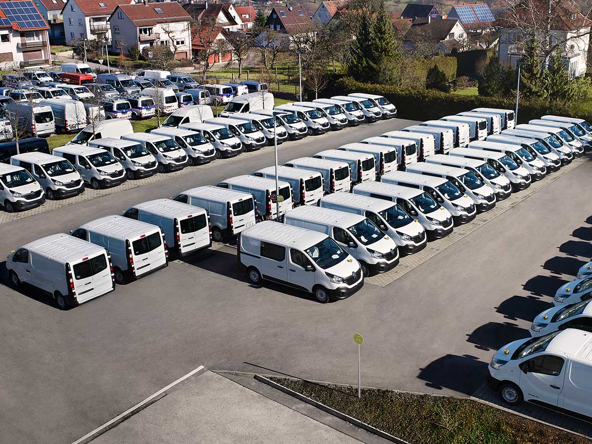 Bedrijfswageninrichting voor kleine en grote wagenparken